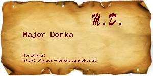 Major Dorka névjegykártya