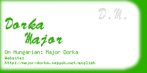 dorka major business card